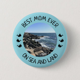 Best Mum Ever Blue Ocean Photo 6 Cm Round Badge