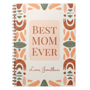 Best Mum Ever Boho Personalised Notebook
