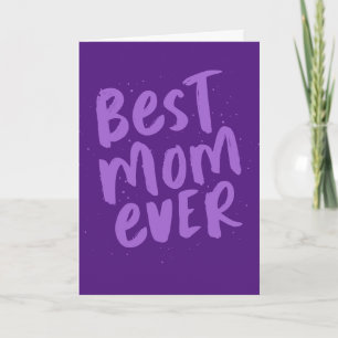 Best mum ever bold modern purple Mother's Day Card