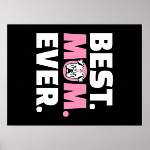 Best Mum Ever Bulldog Gift For Dog Lover Poster