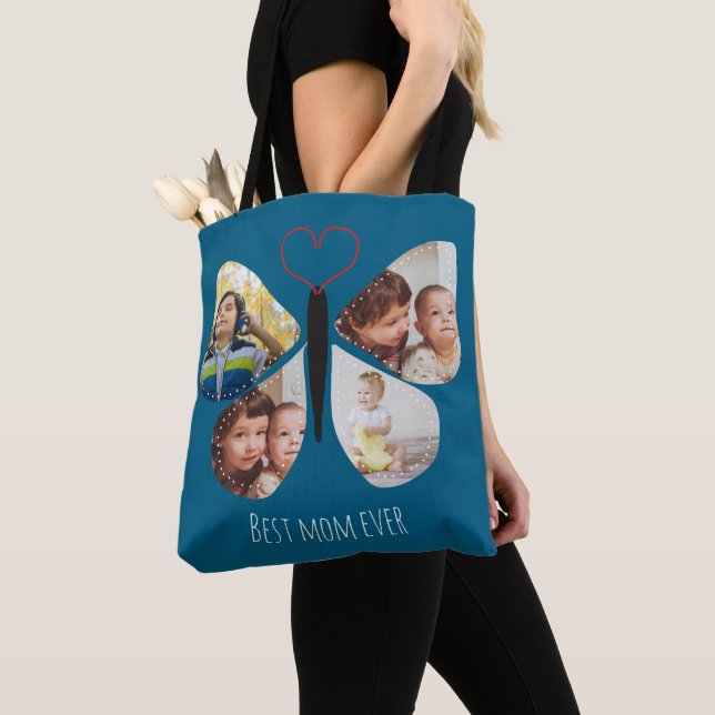 Best mum ever butterfly custom photos Tote Bag (Close Up)