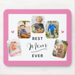 Best Mum Ever Calligraphy 5 Photo Pink Mouse Pad