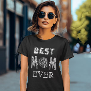 Best Mum Ever Calligraphy Sunflower Mother's Day T-Shirt