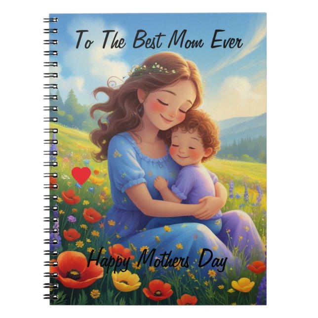 Best Mum Ever Cartoon Style Mother's Day Notebook (Front)