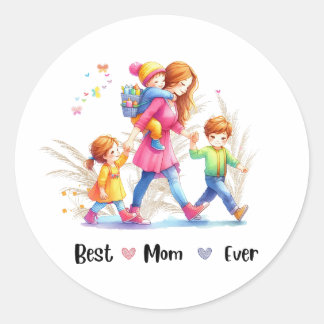 Best mum ever  classic round sticker