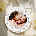 Best Mum Ever Classic Simple Photo Key Ring<br><div class="desc">This simple and classic design is composed of serif typography and add a custom photo.</div>