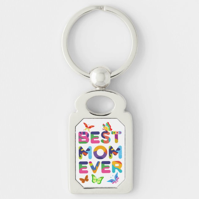 Best Mum Ever Colourful Key Ring (Front)