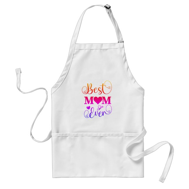 Best Mum Ever Colourful Ombre Typography Script  Standard Apron (Front)