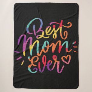 Best Mum Ever Colourful Sherpa Blanket