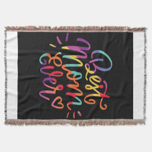 Best Mum Ever Colourful Throw Blanket