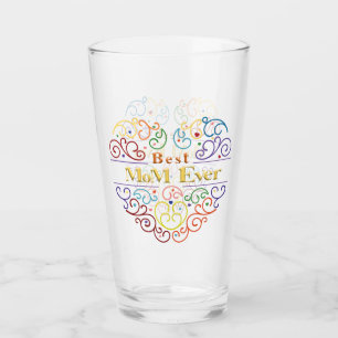 Best Mum Ever Colours T-Shirt Coffee Mug Glass