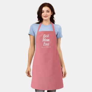 Best Mum Ever coral custom script text cute Apron