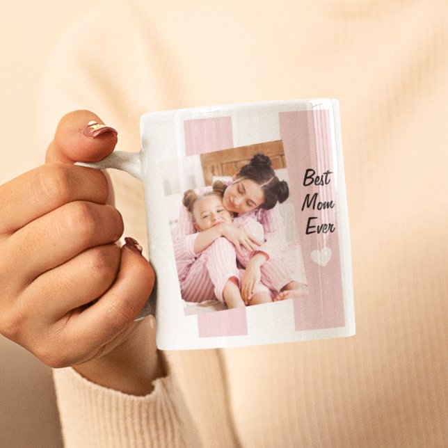 Best Mum Ever Custom 3 Photo – Mother’s Day Pink Coffee Mug (Pink Personalized Photo Best Mom Ever Coffee Mug
)