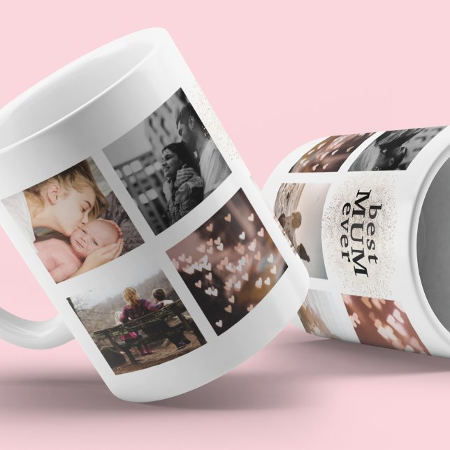 Best MUM Ever Custom Gold Multi Photo Coffee Mug (Creator Uploaded)
