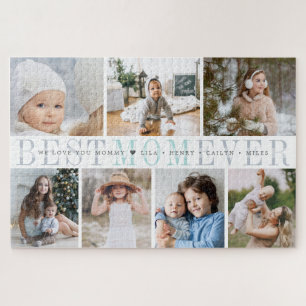 Best Mum Ever   Custom Message & Kid Photo Collage Jigsaw Puzzle
