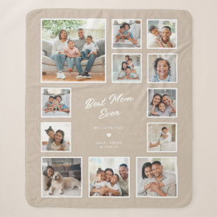 Best Mum Ever Custom Multi Photo Collage Gallery Sherpa Blanket