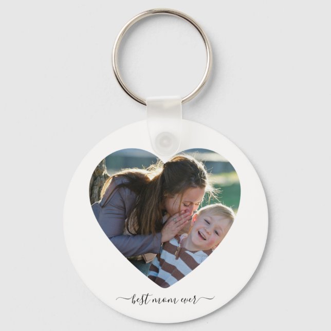 Best Mum Ever Custom Mum Photo Key Ring (Front)