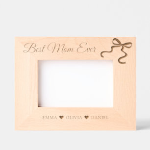 Best Mum Ever Custom names bow wood frame