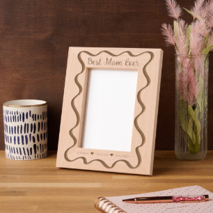 Best Mum Ever Custom names wavy Etched Frames