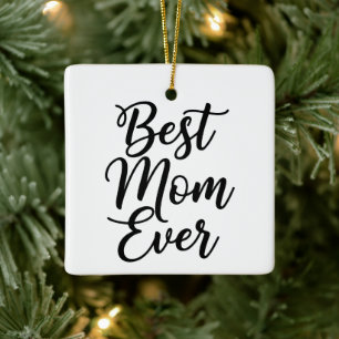 Best Mum Ever Custom Photo Christmas Keepsake Ceramic Ornament
