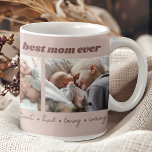Best Mum Ever Custom Photo Coffee Mug<br><div class="desc">Show your mum how much you love her with this custom personalised photo mug. The mug features the words "best mum ever" with three photos and words that describe your mum. This mug is sure to put a smile on her face and maybe a tear of joy in her eye....</div>