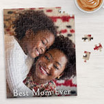 Best Mum Ever Custom Photo Keepsake Jigsaw Puzzle<br><div class="desc">Celebrate and surprise your mum with this Best Mum Ever custom jigsaw puzzle. Personalised with a photo of your choice, this unique gift is perfect for Mother's Day or any special occasion. The puzzle features the heartfelt message 'Best Mum Ever' overlaid on a cherished family photo, making it a thoughtful...</div>