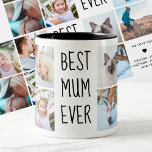 Best Mum Ever Custom Photo Mug<br><div class="desc">Give it as gift to your mum! Photo Grid Handwritten Text Two-Tone Coffee Mug
Best Mum Ever Custom Photo Mug</div>