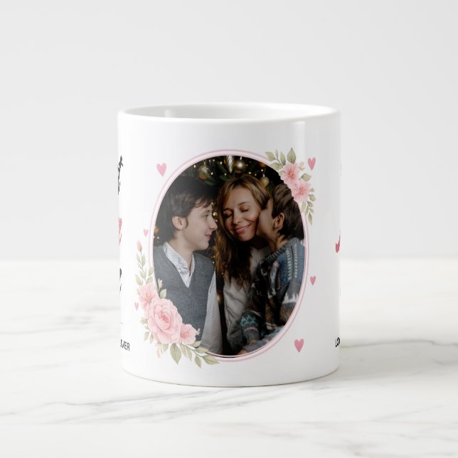 Best Mum Ever Custom Photo & Name Large Coffee Mug (Front)