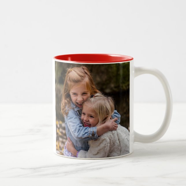 Best Mum Ever Custom Photo Two-Tone Coffee Mug (Right)