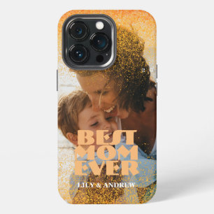 "Best Mum Ever" Custom Silver Glitter Photo iPhone 13 Pro Case