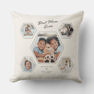 Best Mum Ever Custom Ten Photo Collage Family Cushion