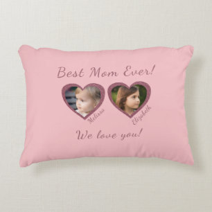 Best Mum Ever Custom Two Photo Template  Decorative Cushion