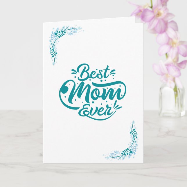 Best Mum Ever Custom- With Love & Names Card (Orchid)