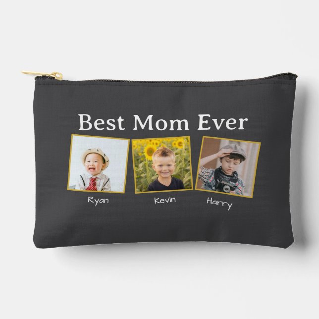Best Mum Ever Customisable name and images Accessory Pouch (Front)