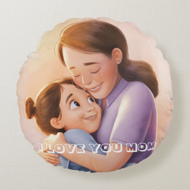 Best Mum Ever Customise Family Photo Round Cushion (Front)