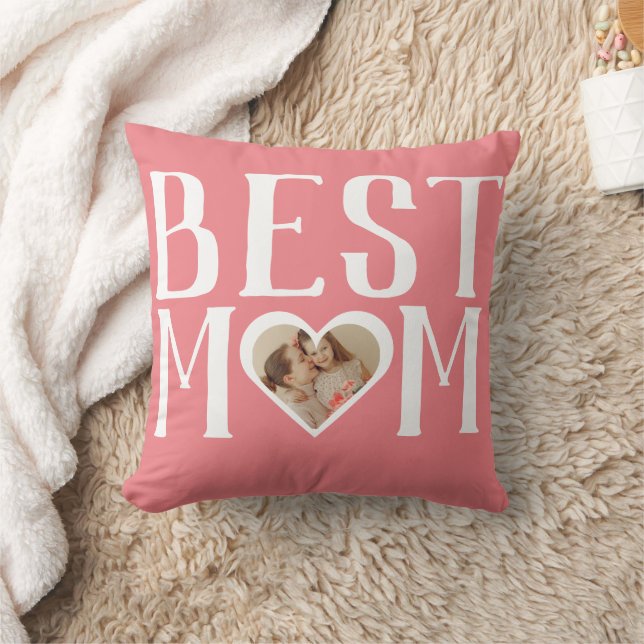 Best Mum Ever | Cute 1 Photo Happy Mothers Day  Cushion (Blanket)