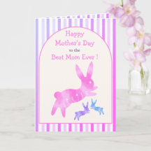 Best Mum Ever Cute Bunny Pink Custom Mother’s Day