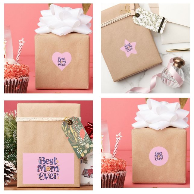 Best Mum Ever Cute Flowers Mother's Day Square Sticker (best mom ever stickers)
