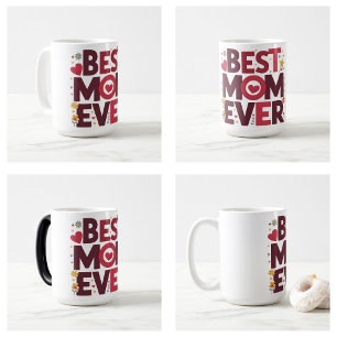 Best Mum Ever Cute Hearts Mother's Day Coffee Mug
