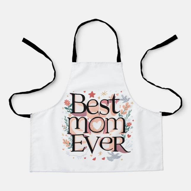 Best Mum Ever Cute Modern Mother Apron (Front)