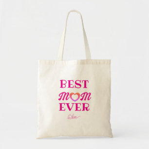 Best Mum Ever Cute Pink Heart Mother's Day Gift Tote Bag