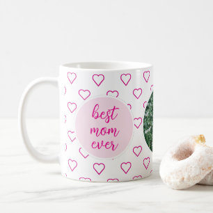 Best Mum Ever Cute Pink Hearts Photo Mother's Day Coffee Mug