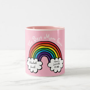 Best Mum Ever Cute Rainbow Pink Two-Tone Coffee Mug