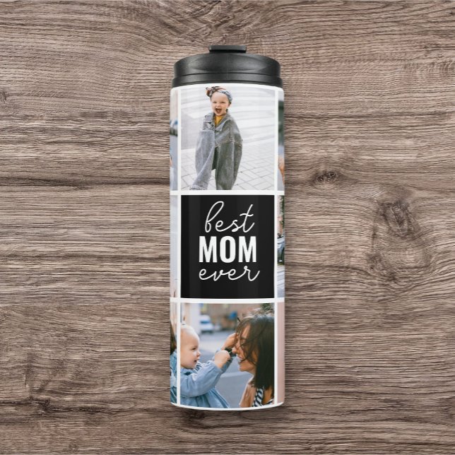 Best Mum Ever Cute Script Photo Collage Thermal Tumbler (Creator Uploaded)