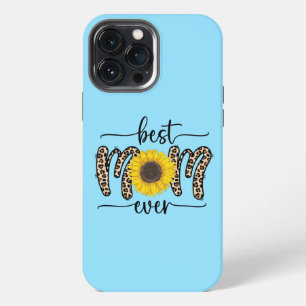 Best Mum Ever Cute Sunflower Blue iPhone 13 Pro Max Case