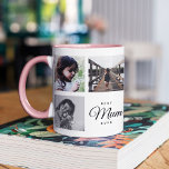 Best Mum Ever Cute Trendy Instagram Photo Collage Two-Tone Coffee Mug<br><div class="desc">For the Best Mum Ever for Mother's Day: a trendy,  chic,  modern mug with your personal family photo collage,  special message and names.</div>