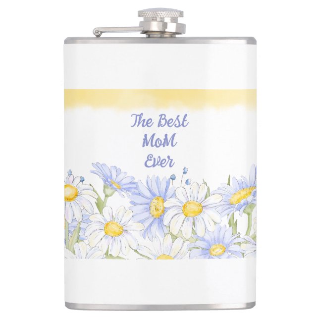 Best Mum Ever Daisy  Hip Flask (Front)