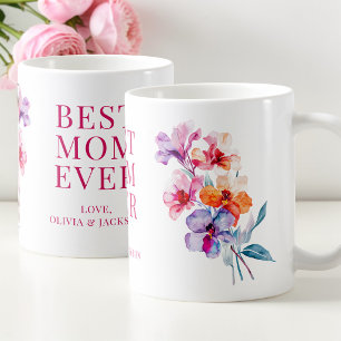 Best Mum Ever Elegant Floral Flowers Mother's Day Coffee Mug