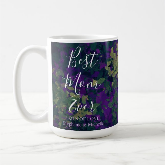 Best Mum Ever Elegant Garden Floral Hand Painted Coffee Mug (Left)
