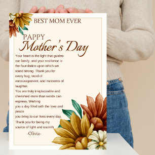Best Mum Ever elegant happy mother's day flawer Holiday Card